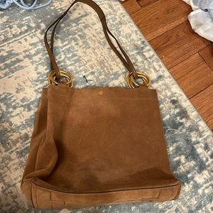 Tory Burch Suede Farrah Tote Shoulder Bag